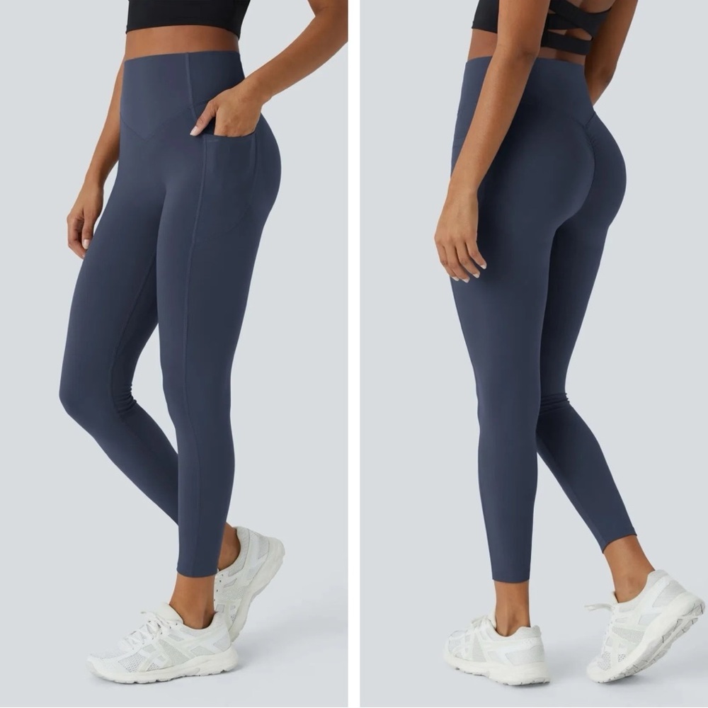 Woobilly High Waisted Butt Lifting Tummy Control Side Pocket Shaping Leggings